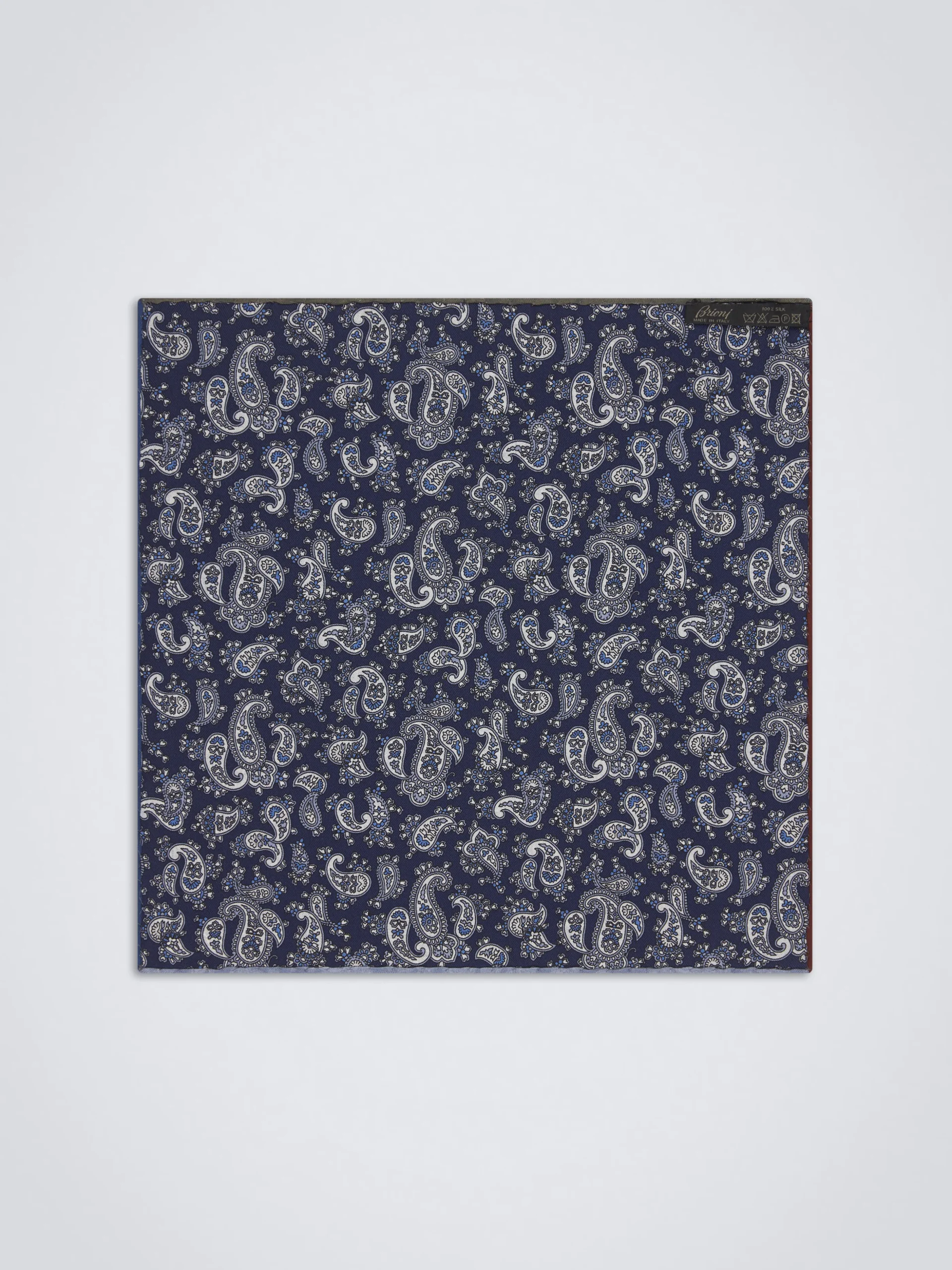 Blue and grey silk pocket square