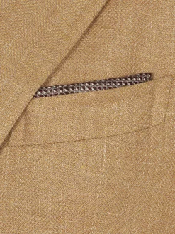 Bordeaux and light brown silk pocket square
