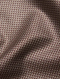 Bordeaux and light brown silk pocket square