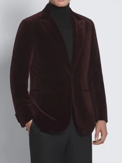 Bordeaux cotton velvet Virgilio jacket