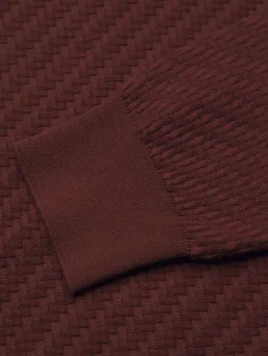 Bordeaux organic cotton, silk and cashmere Trama weave crewneck sweater