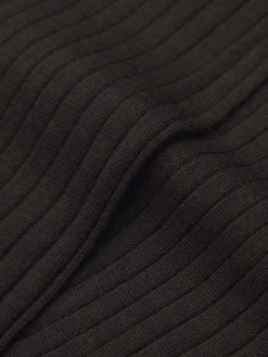 Bordeaux ribbed wool mid-calf socks