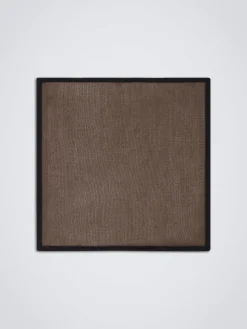 Brown and black knitted silk pocket square