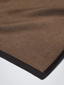 Brown and black knitted silk pocket square