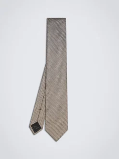 Brown and grey silk dégradé tie
