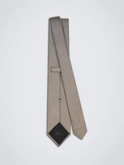 Brown and grey silk dégradé tie