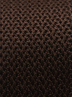 Brown and midnight blue knitted silk tie