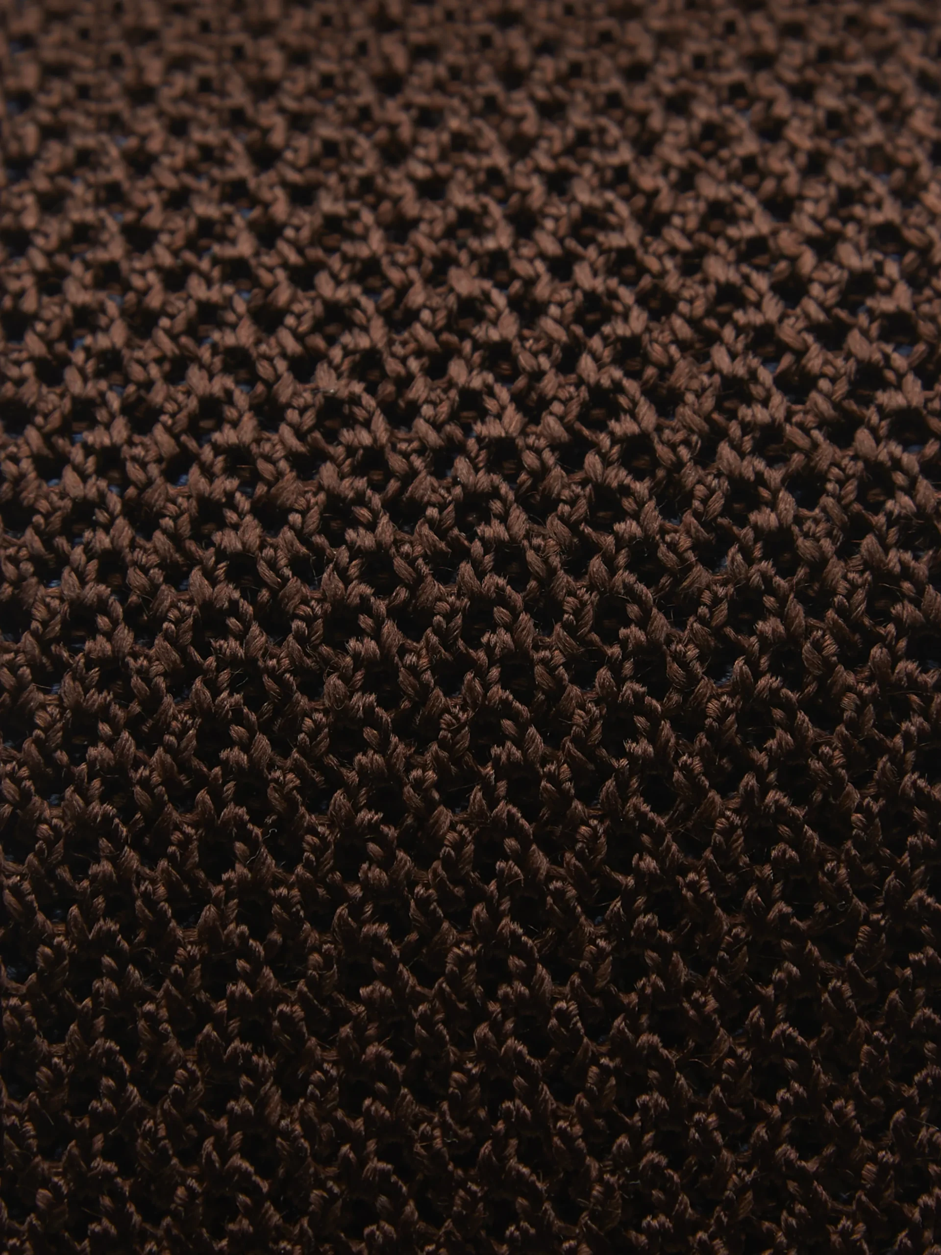 Brown and midnight blue knitted silk tie