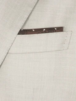 Brown and navy blue silk pocket square