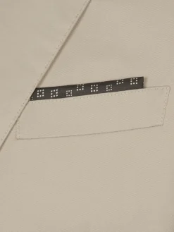 Brown and white micro motif silk pocket square