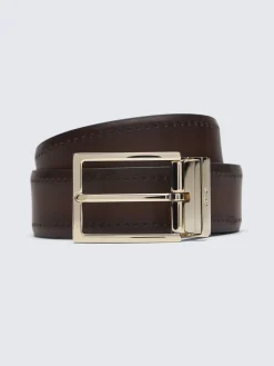 Brown calf leather belt