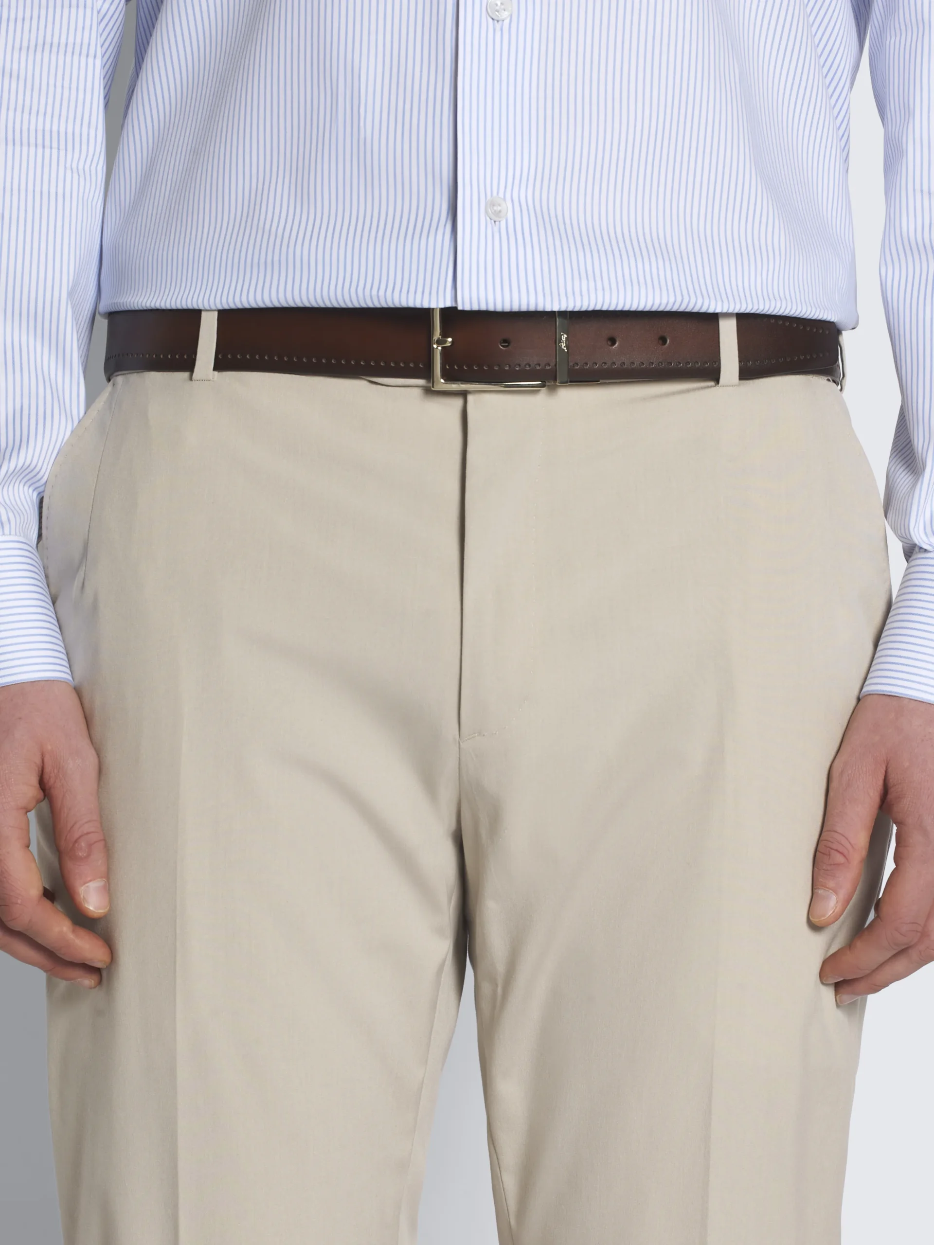 Brown calf leather belt