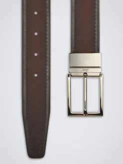 Brown calf leather belt