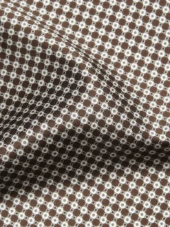 Brown micro motif silk pocket square