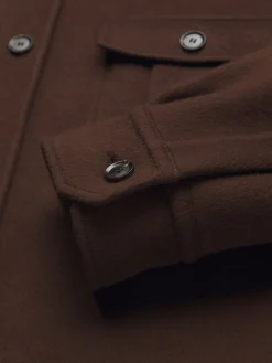 Burnt brown double-splittable wool and cashmere Vagabond overshirt