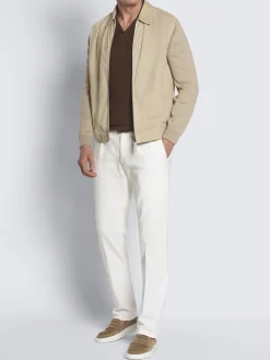 Burnt brown jacquard Sea Island cotton polo