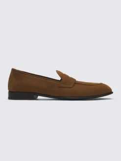 Burnt brown nubuck Appia penny loafers