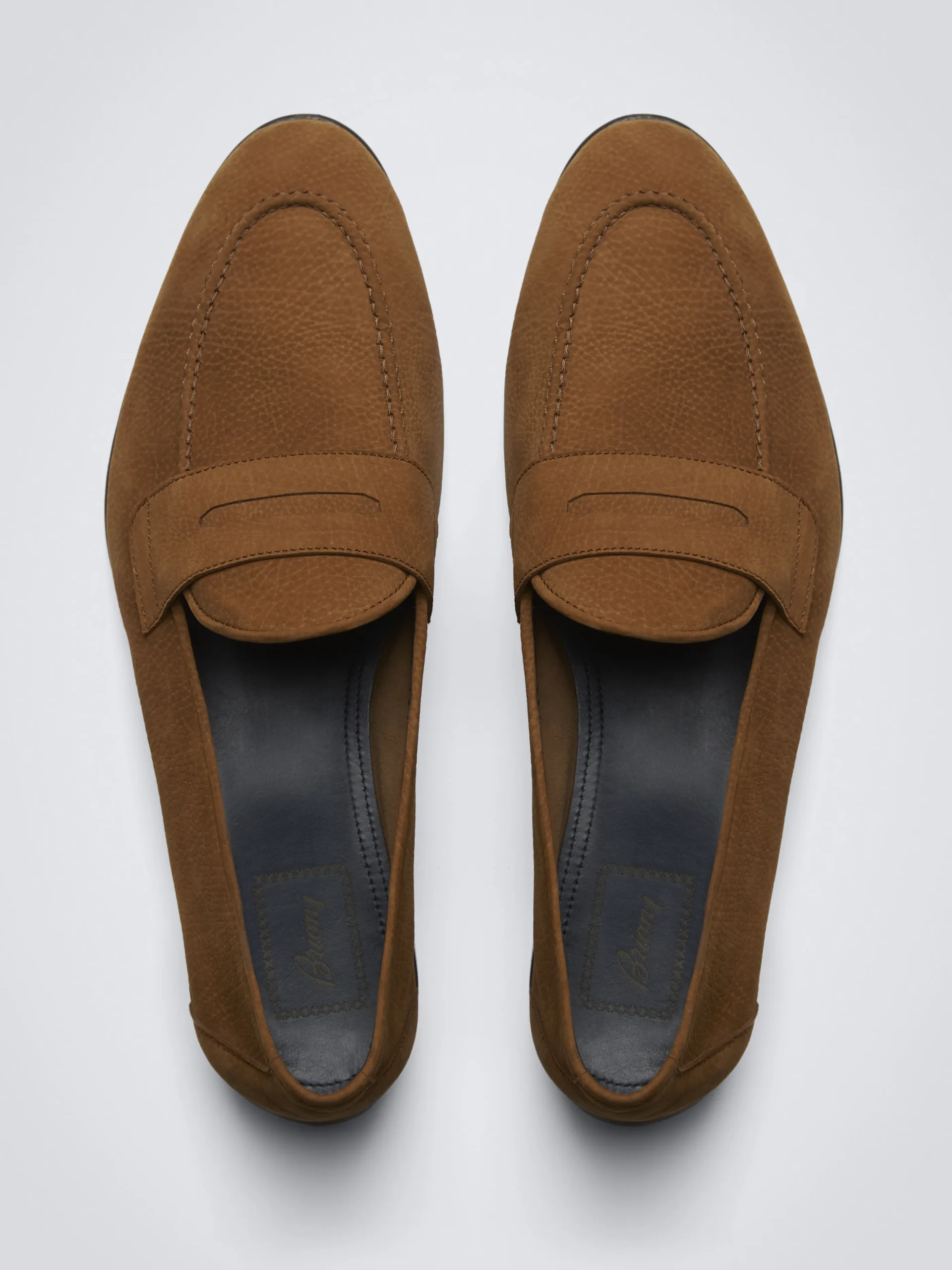 Burnt brown nubuck Appia penny loafers