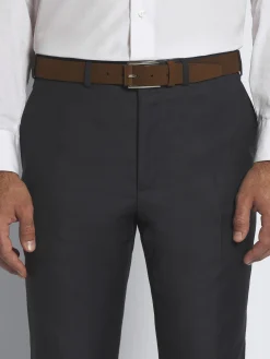 Burnt brown suede and calf leather belt