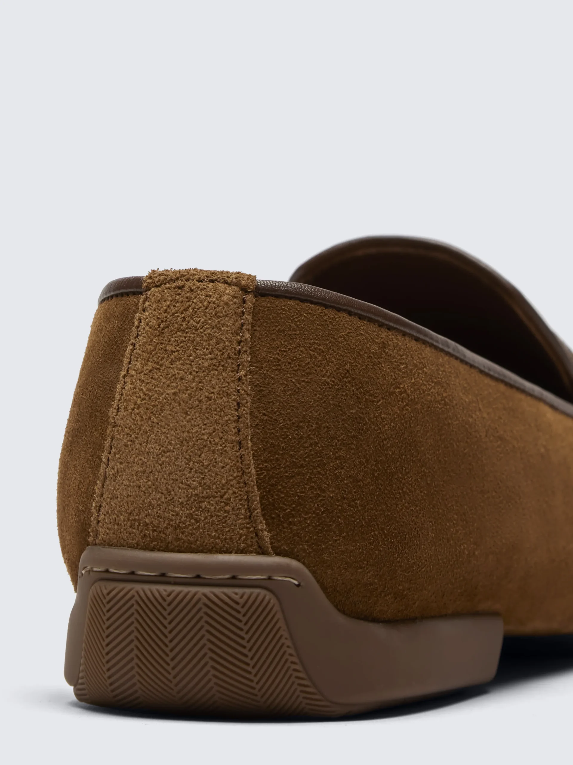 Burnt brown suede Monza driver loafers