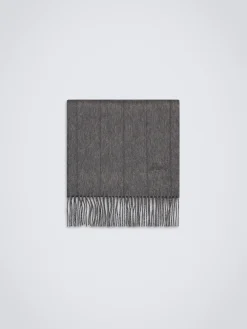 Charcoal and lead grey silk and cashmere scarf