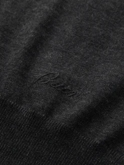 Charcoal grey cashmere and silk turtleneck sweater