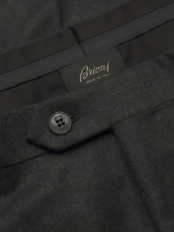 Charcoal grey flannel wool Tigullio trousers