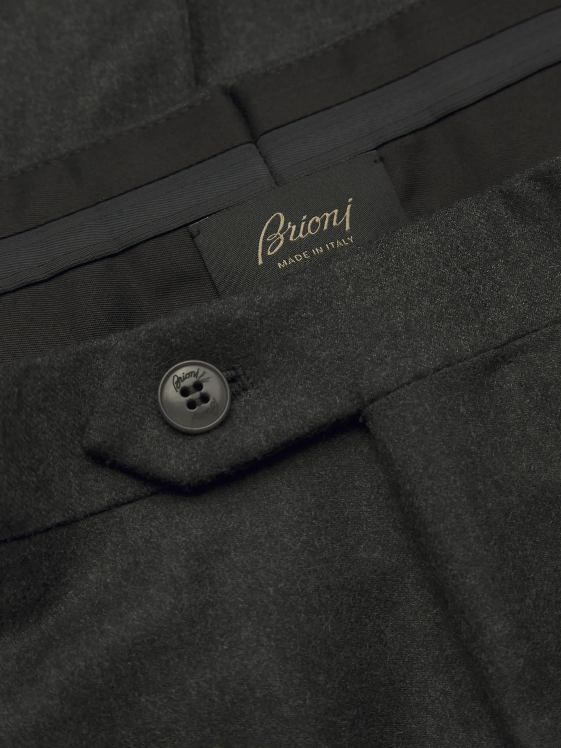 Charcoal grey flannel wool Tigullio trousers