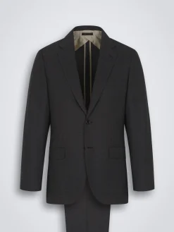Charcoal grey glen plaid Super 150's responsible wool flannel Plume suit