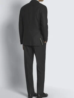 Charcoal grey glen plaid Super 150's responsible wool flannel Plume suit