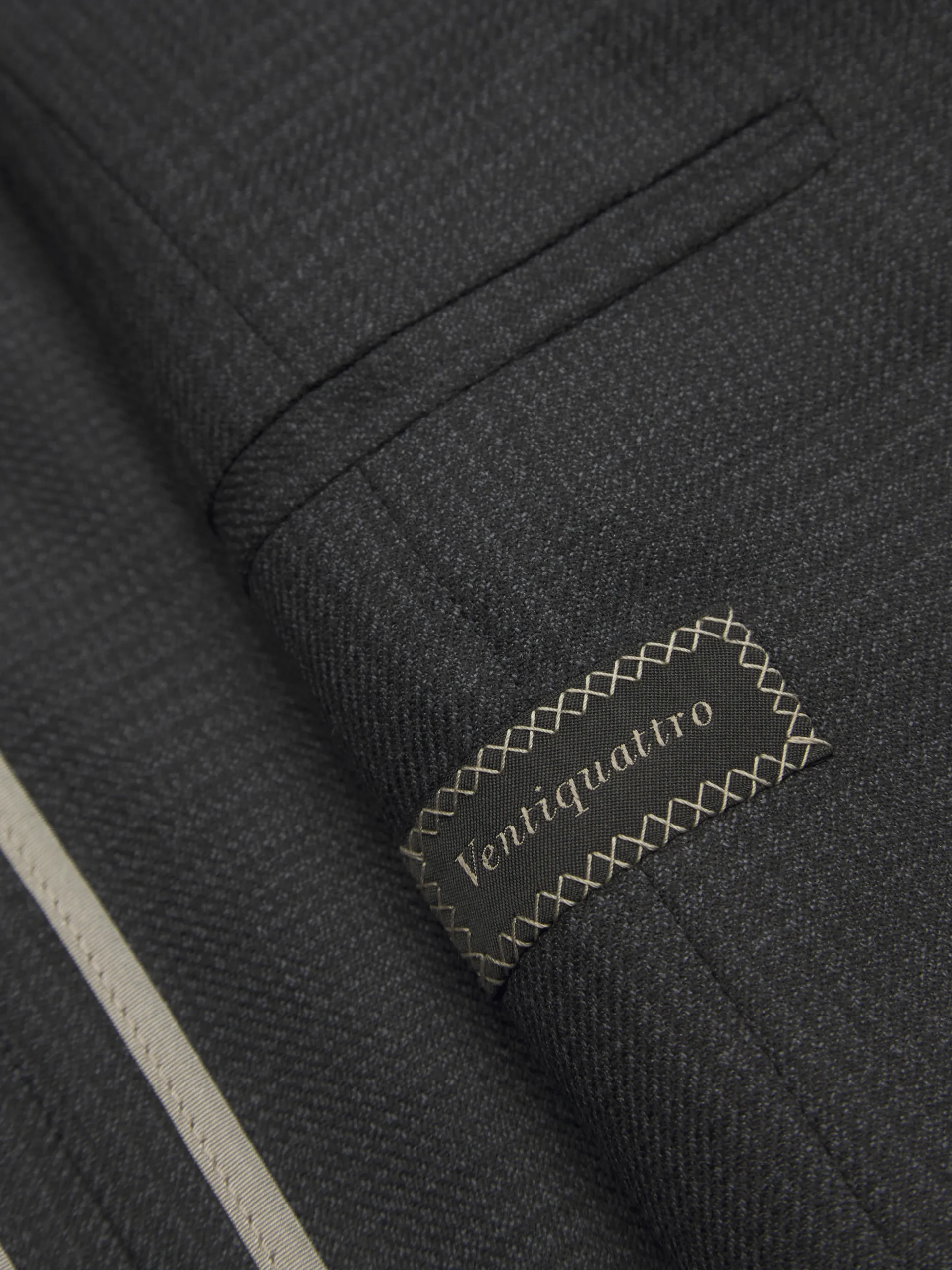Charcoal grey glen plaid Super 150's responsible wool flannel Plume suit