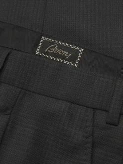 Charcoal grey glen plaid Super 150's responsible wool flannel Plume suit