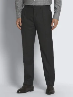 Charcoal grey houndstooth wool Plume suit