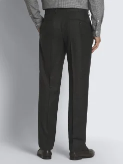Charcoal grey houndstooth wool Plume suit