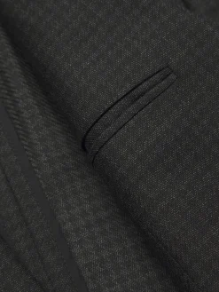 Charcoal grey houndstooth wool Plume suit