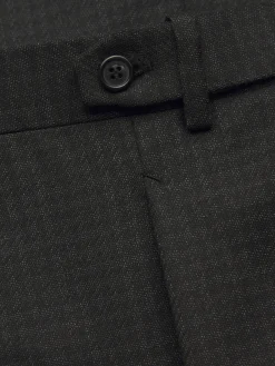 Charcoal grey houndstooth wool Plume suit