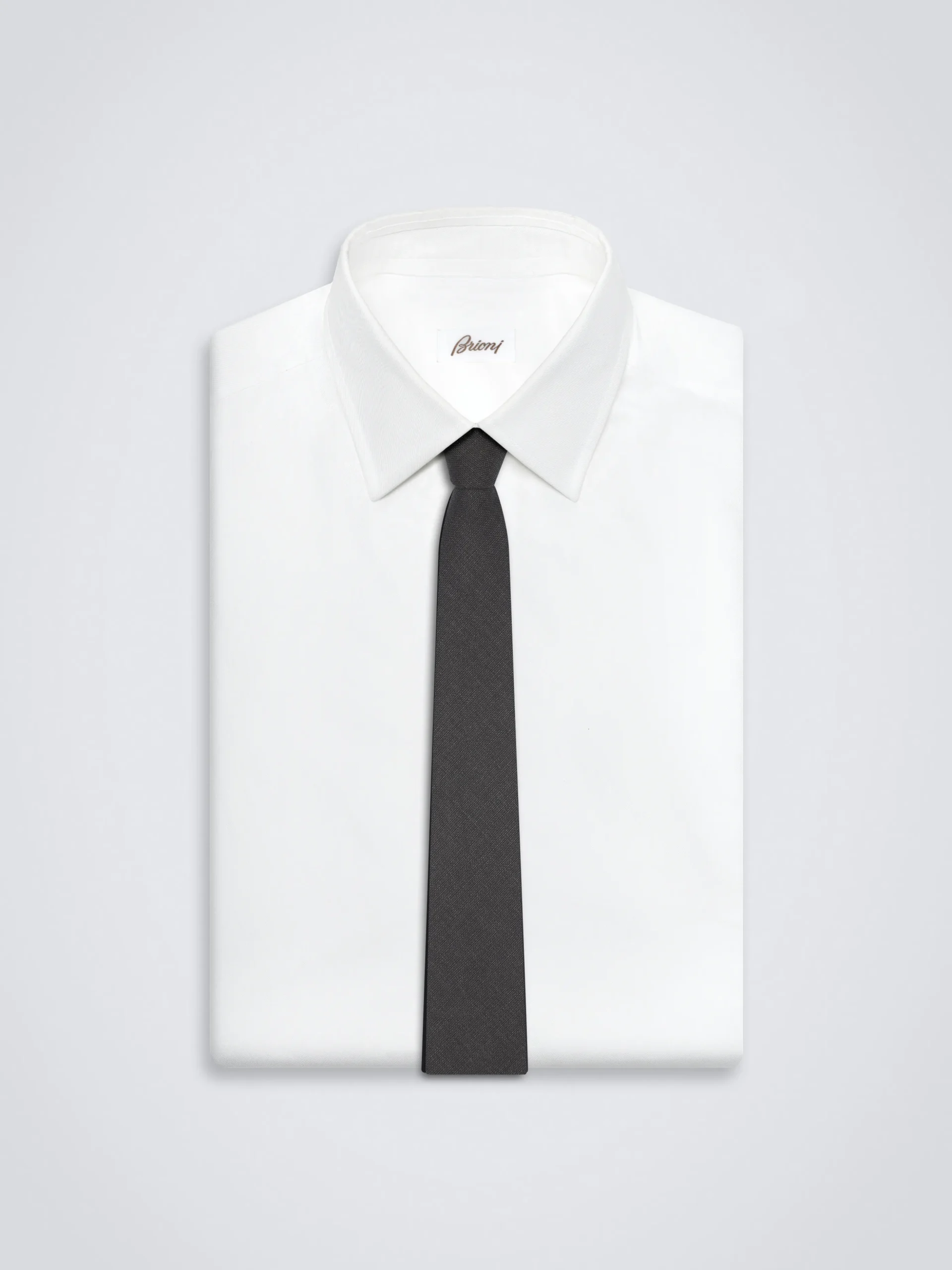 Charcoal grey Super 150's structured responsible wool tie