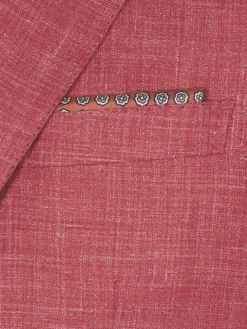 Coral red silk pocket square