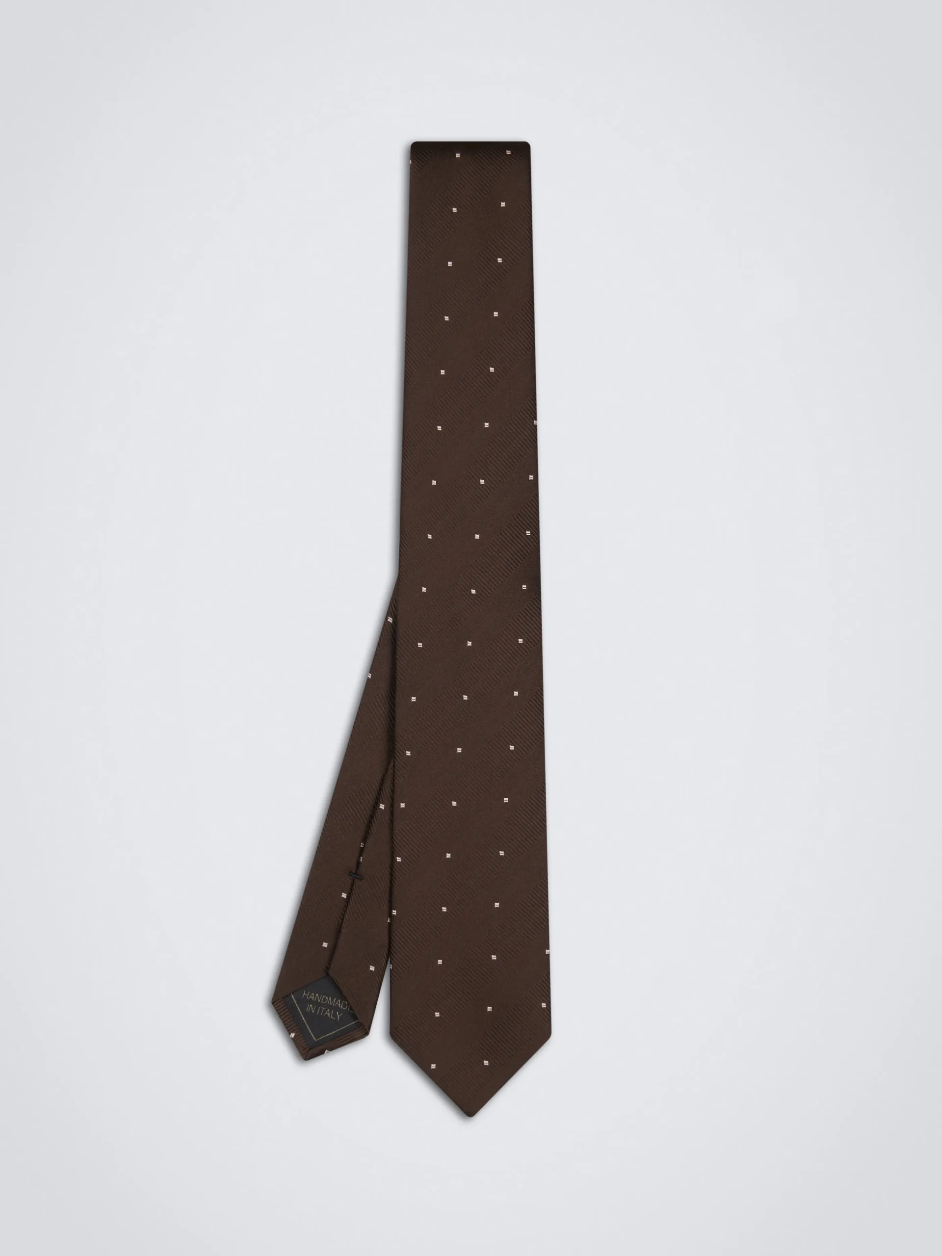 Dark brown and pink silk tie