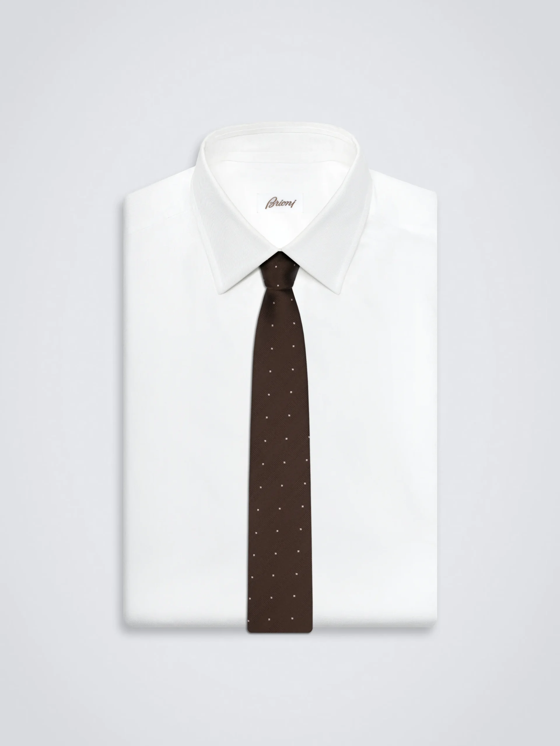 Dark brown and pink silk tie