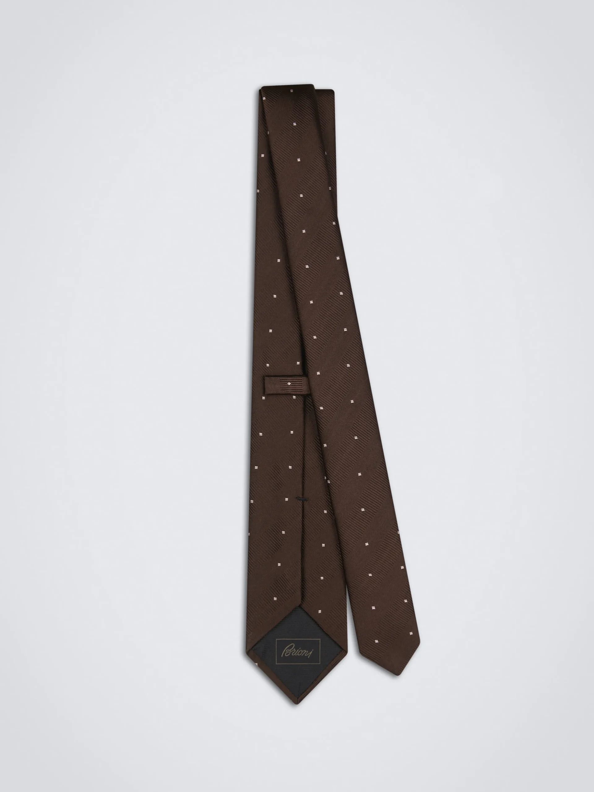 Dark brown and pink silk tie