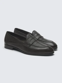 Dark brown deerskin leather Appia penny loafer
