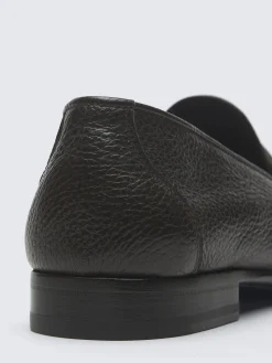 Dark brown deerskin leather Appia penny loafer