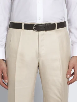 Dark brown grained calf leather belt