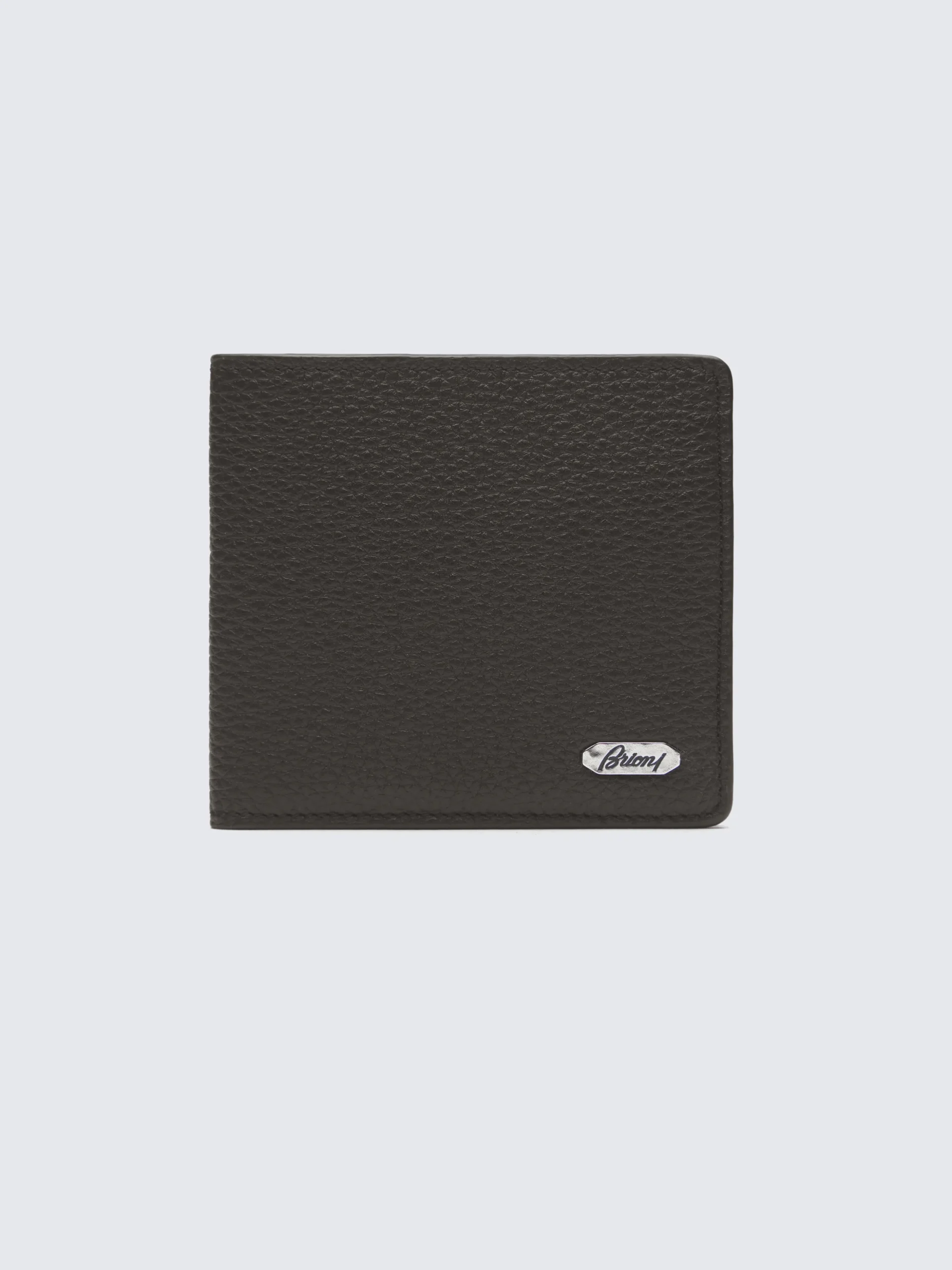 Dark brown grained leather wallet