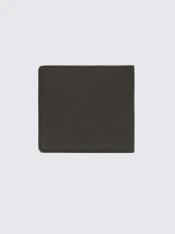 Dark brown grained leather wallet