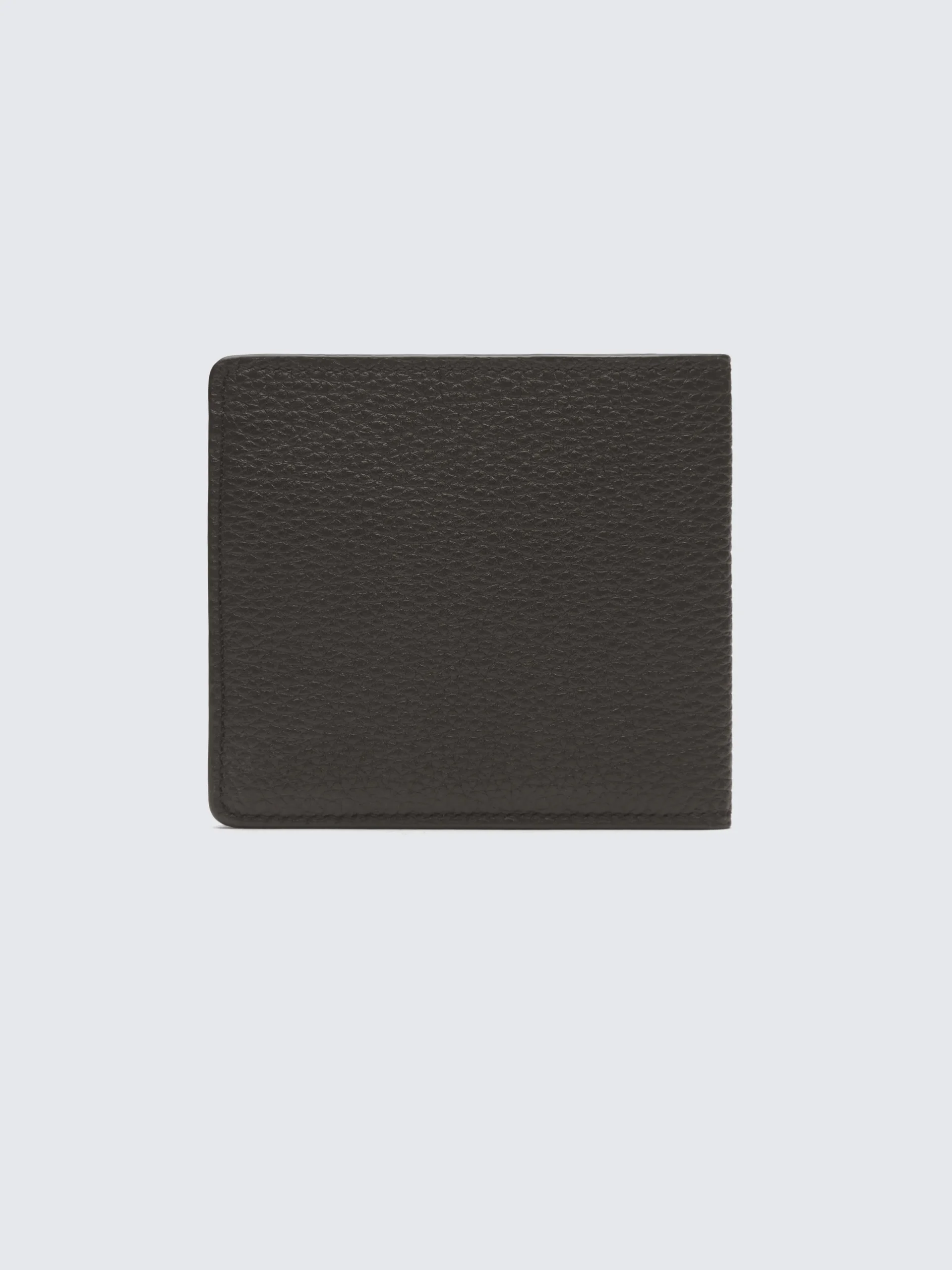 Dark brown grained leather wallet