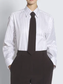 Dark brown silk cady tie