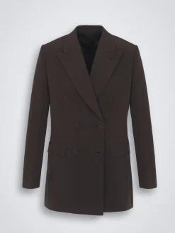 Dark brown silk cady Virgilio jacket