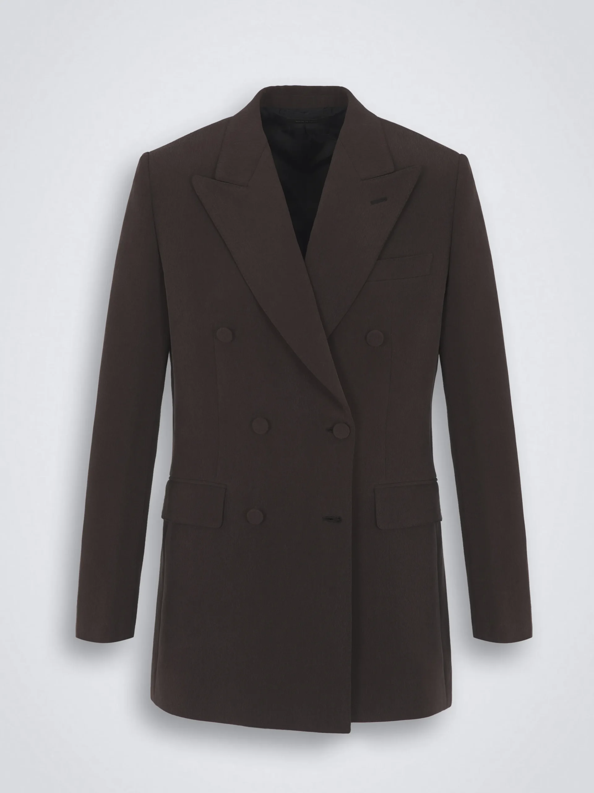 Dark brown silk cady Virgilio jacket